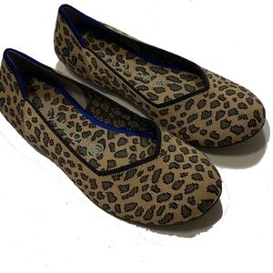 Rothy's Tan and Black Animal Print Flats